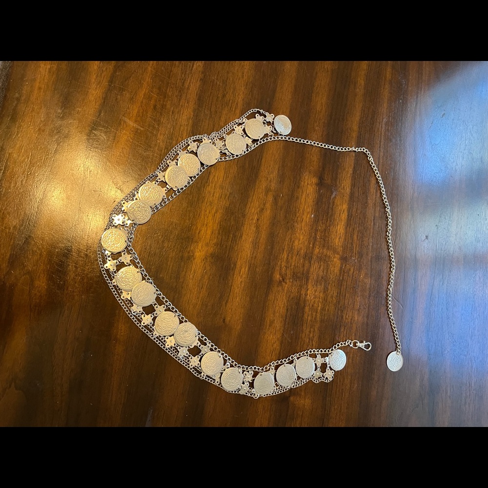 Adjustable silver coin belt